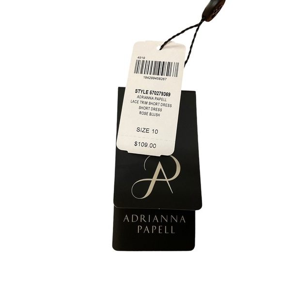 Adrianna Papell Blush Pink Textured Silk Shift Dress Size 10 - Picture 8 of 10